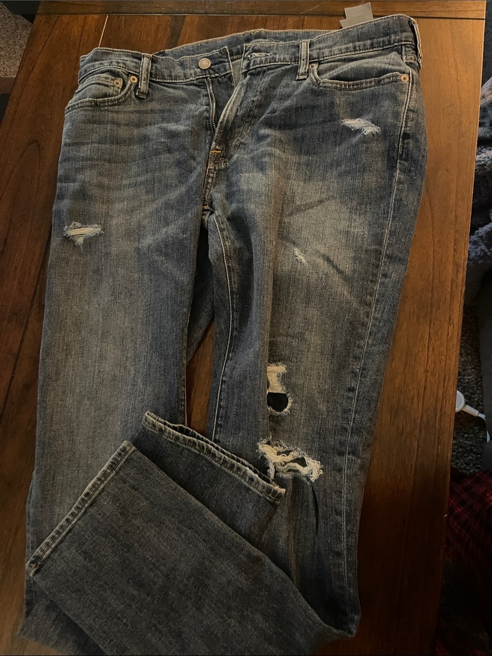 Abercrombie & Fitch Distressed Blue Jeans
